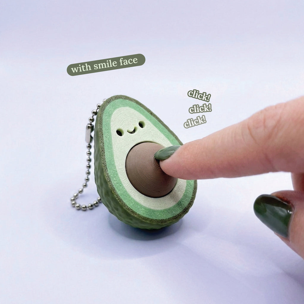 3D Printed Avocado Fidget Clicker Toy