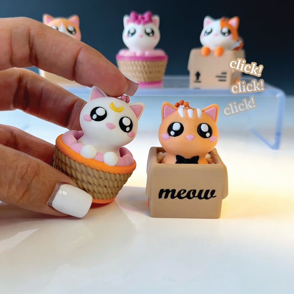 3D Printed Cat Fidget Clicker Toy