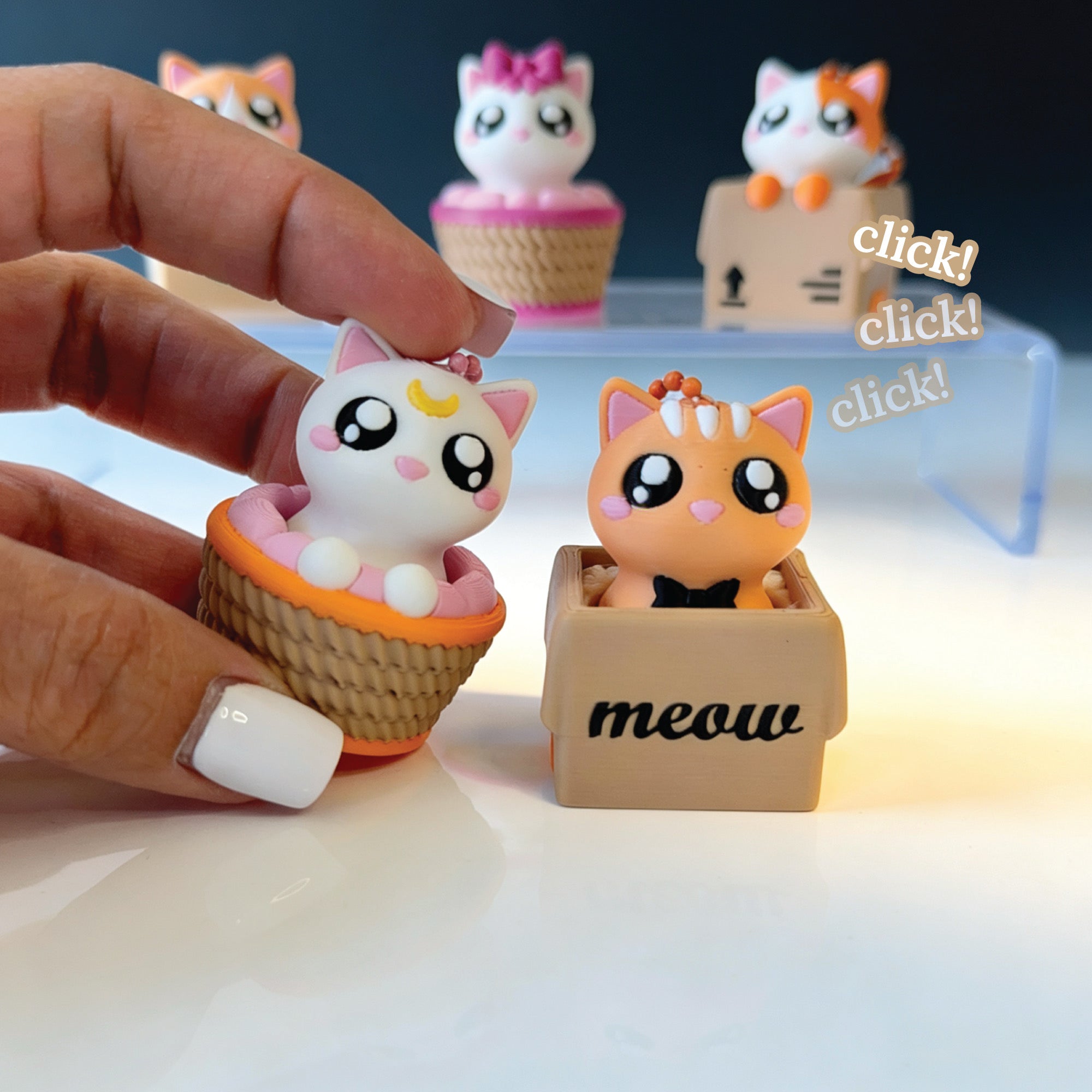 3D Printed Cat Fidget Clicker Toy