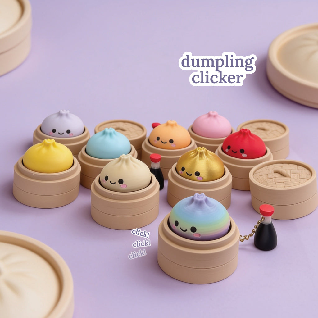 3D Printed Dumpling Fidget Clicker Toy