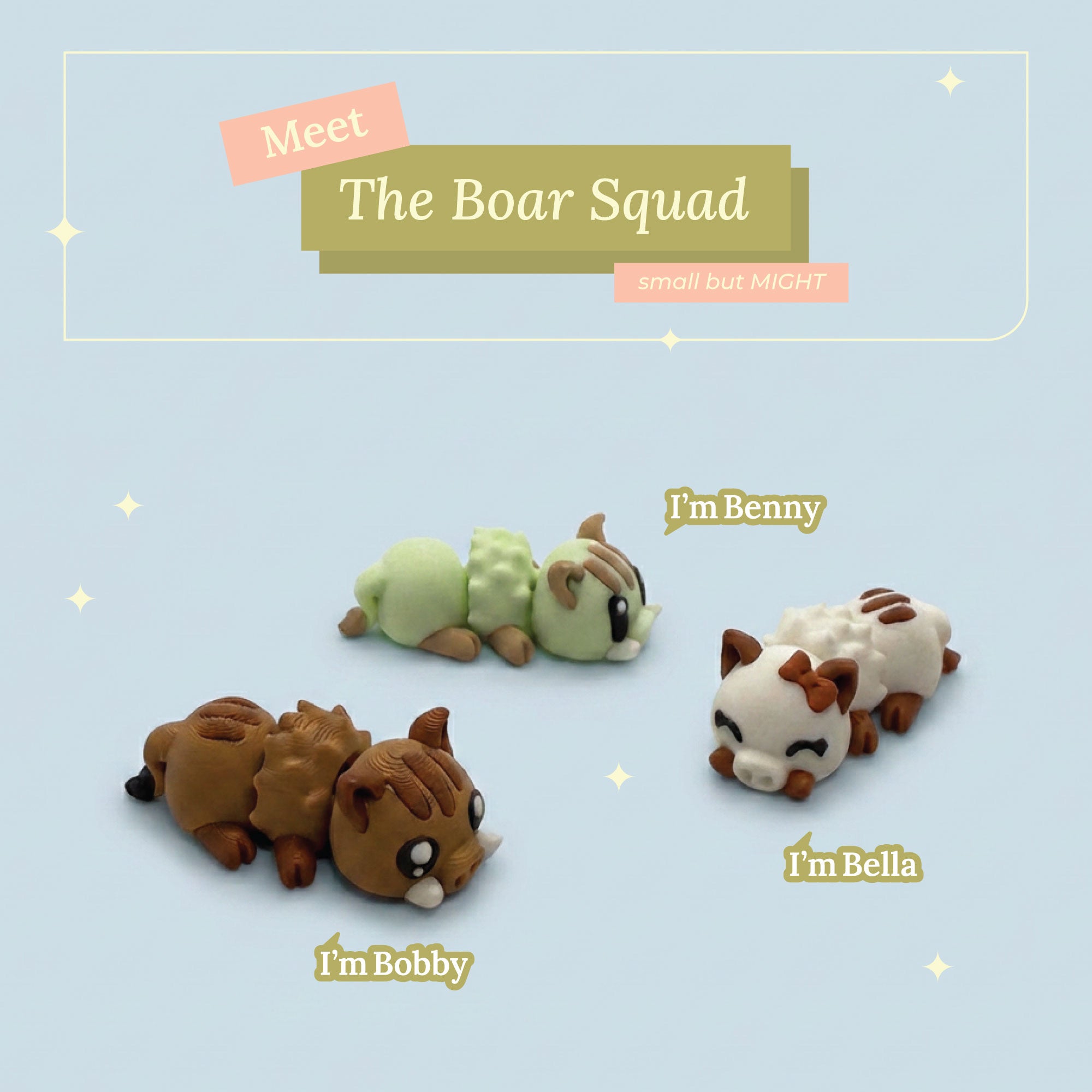 3D Printed Collectible Flexi Animals Set 3 Per Box