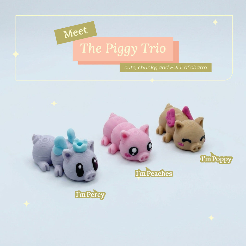 3D Printed Collectible Flexi Animals Set 3 Per Box