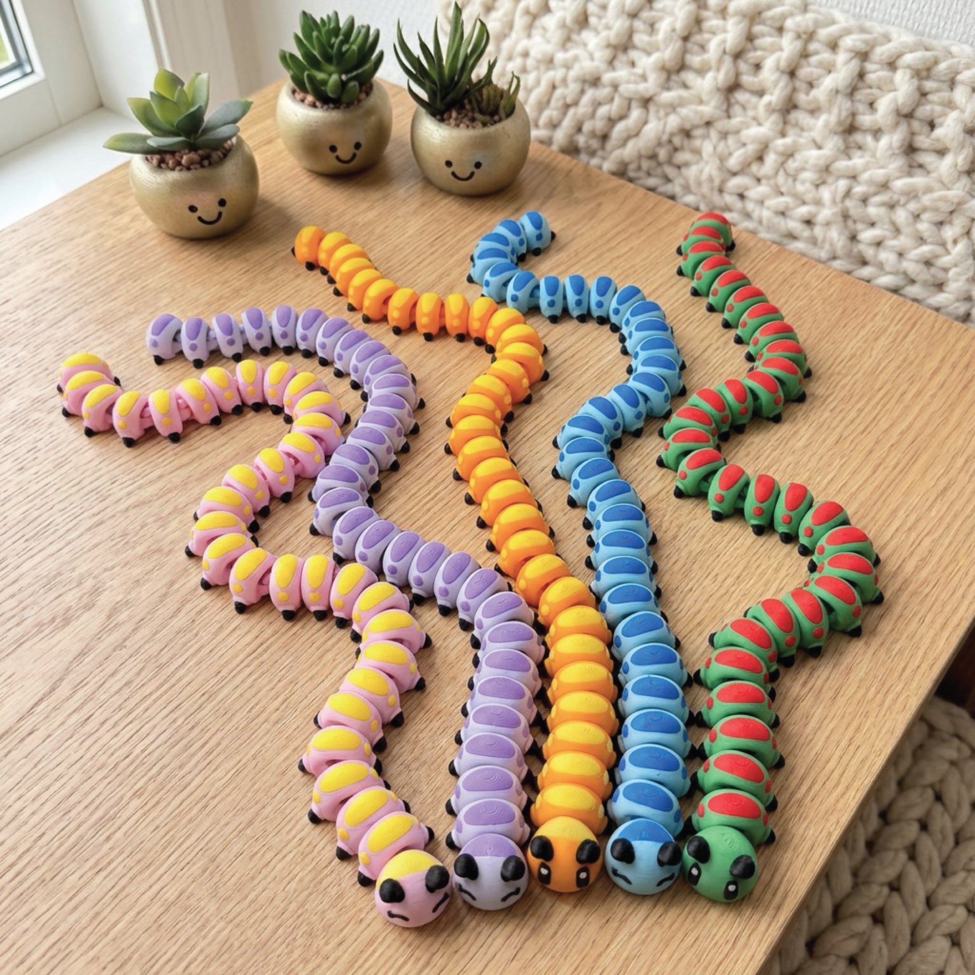 3D Printed Caterpillar Sensory Toy Flexi Animal