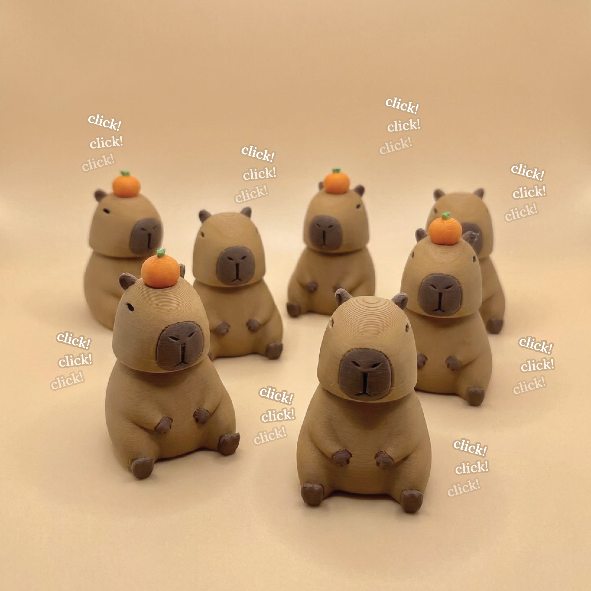 3D Printed Capybara Fidget Clicker Toy