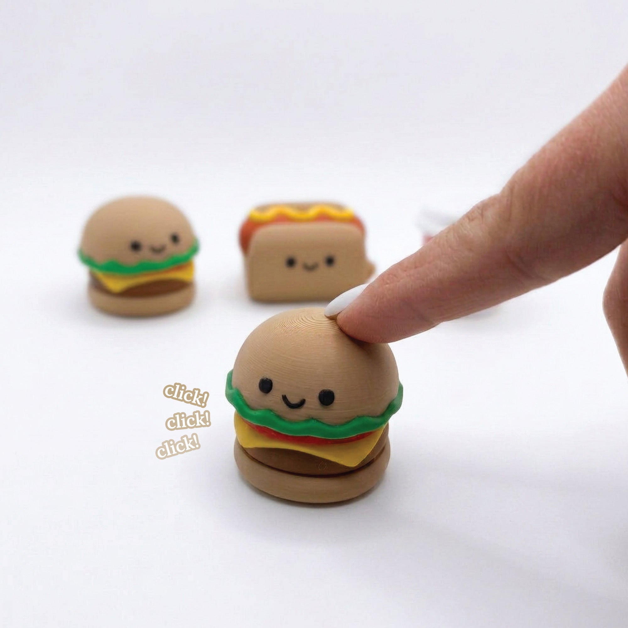 3D Printed Fast Food Fidget Clicker Toy