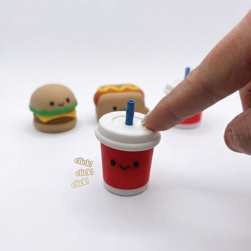3D Printed Fast Food Fidget Clicker Toy