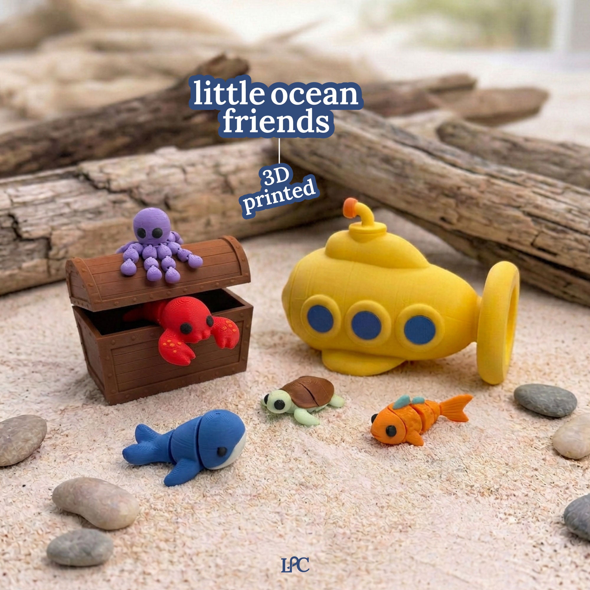 3D Printed Ocean Animals Playset