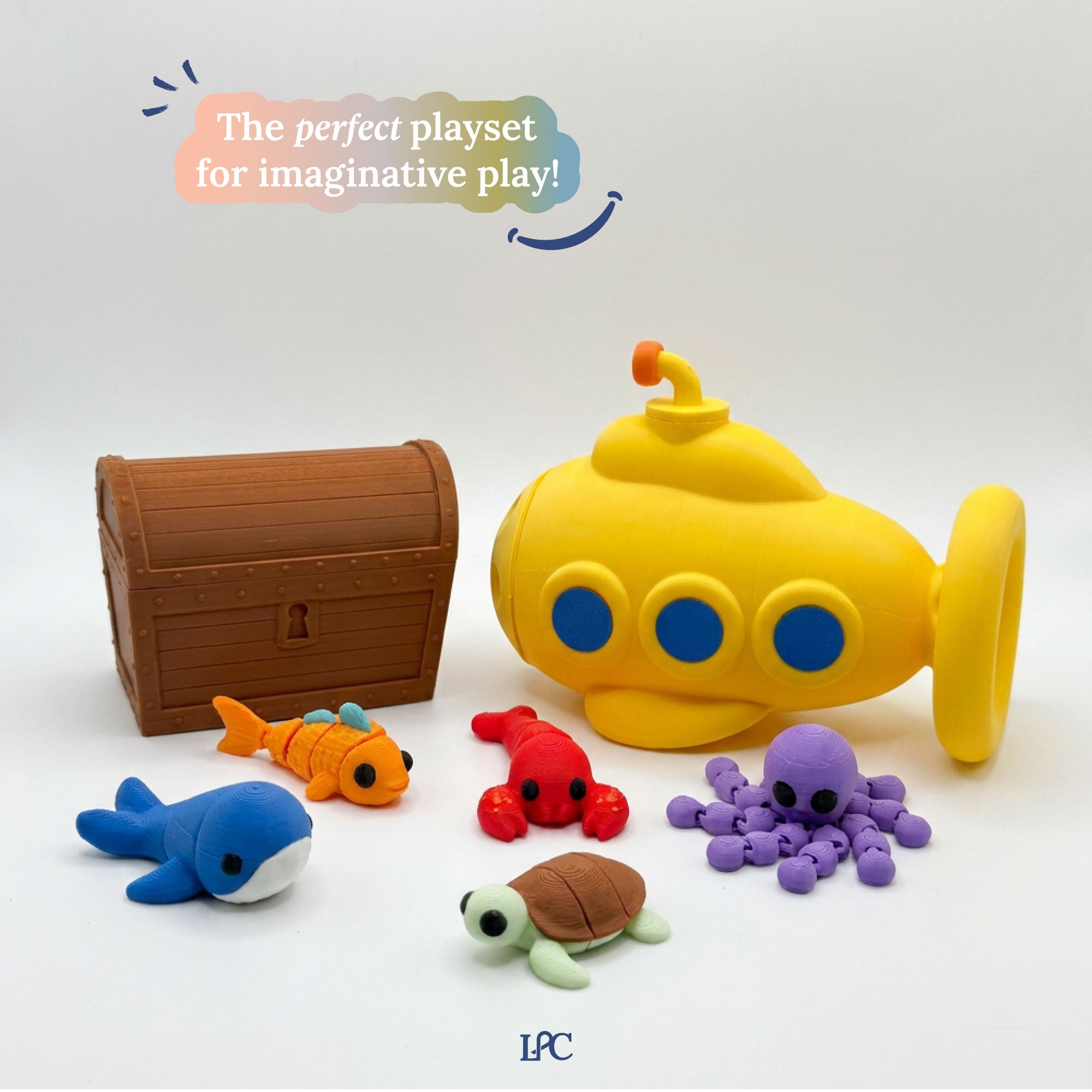 3D Printed Ocean Animals Playset