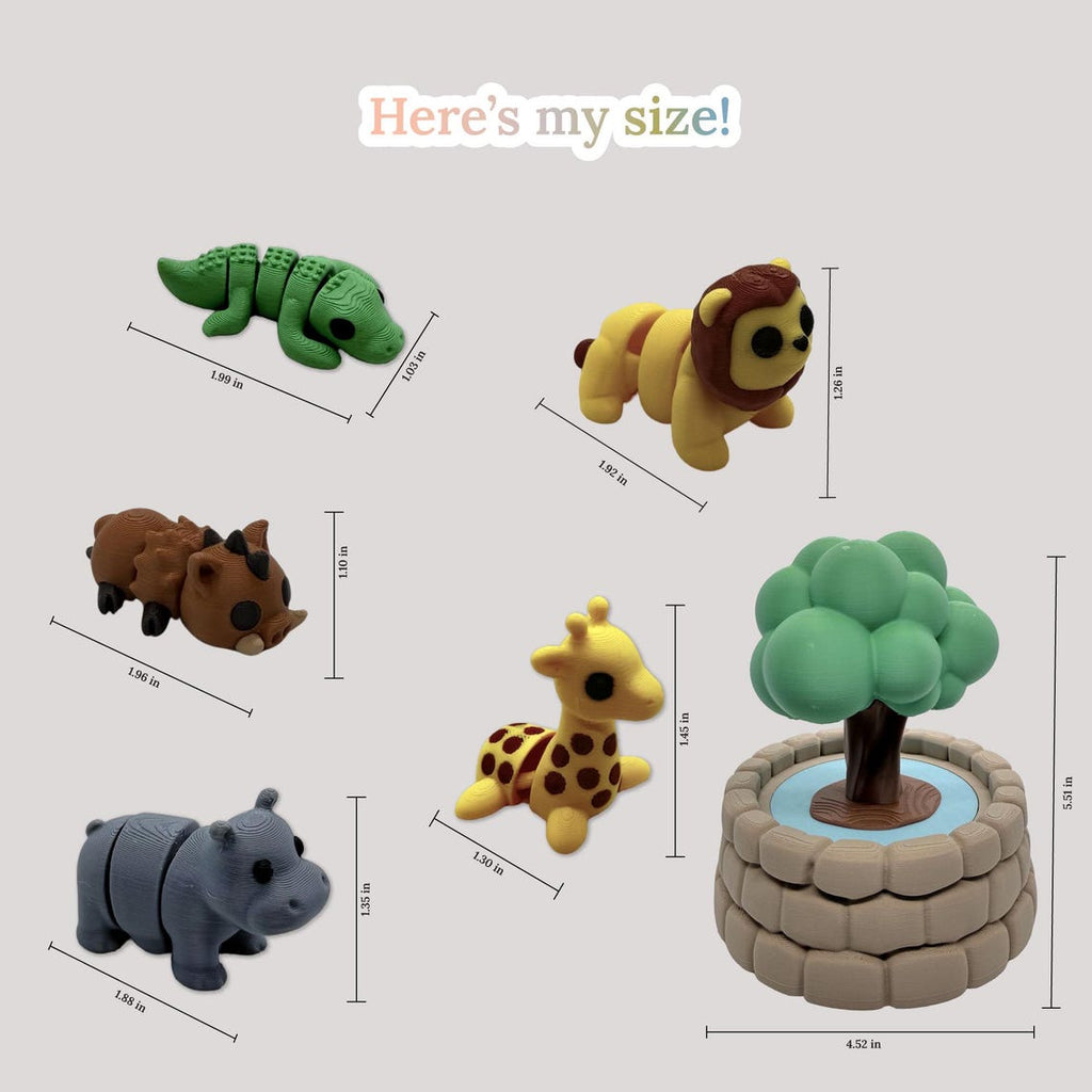 3D Printed Safari Animal Playset