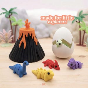 3D Printed Dinosaur Toy Set