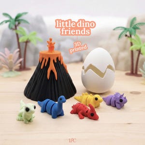 3D Printed Dinosaur Toy Set