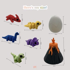 3D Printed Dinosaur Toy Set