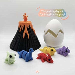 3D Printed Dinosaur Toy Set