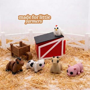 3D Printed Farm Kids Toy Barn Playset