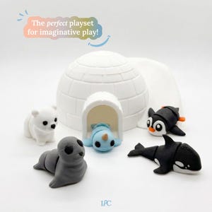 3D Printed Arctic Animals Igloo Playset