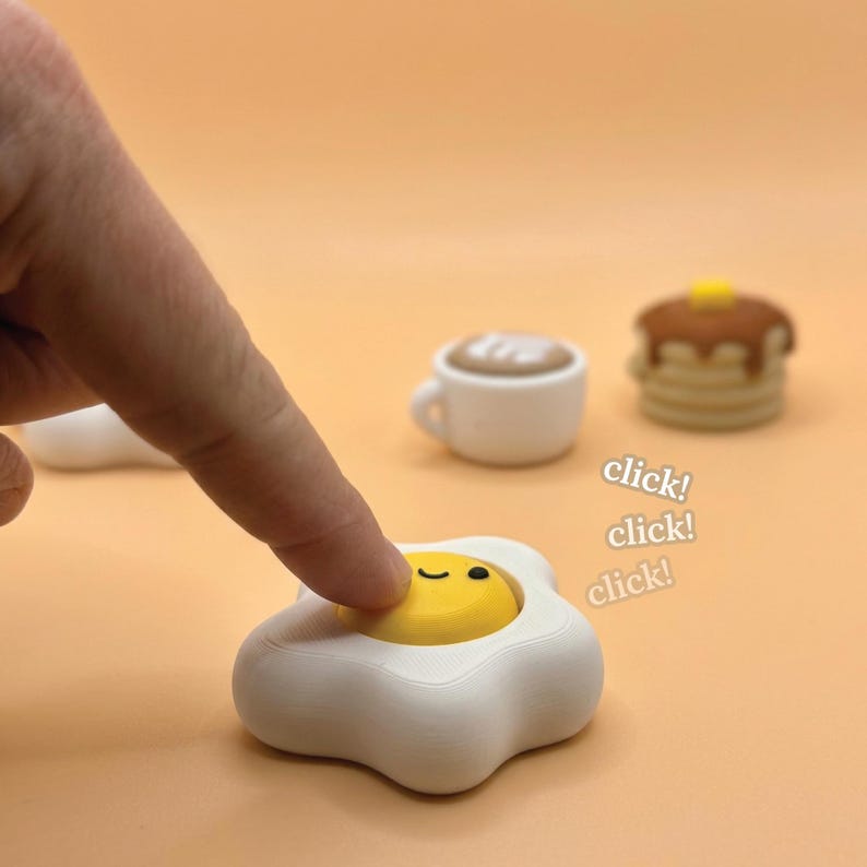 3D Printed Breakfast Fidget Clicker Toy