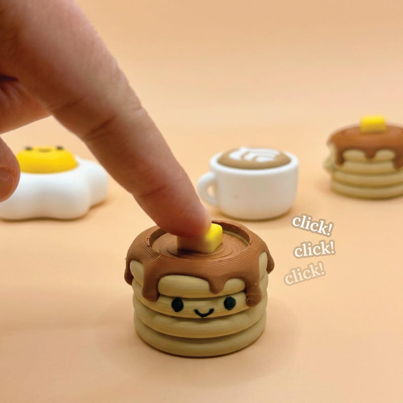 3D Printed Breakfast Fidget Clicker Toy