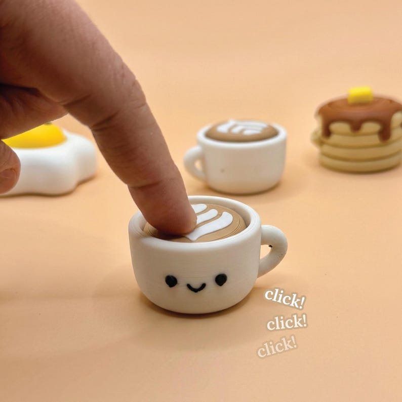 3D Printed Breakfast Fidget Clicker Toy