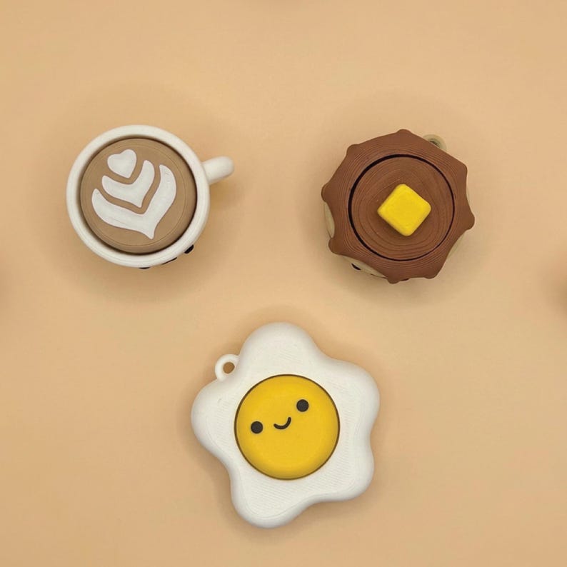 3D Printed Breakfast Fidget Clicker Toy