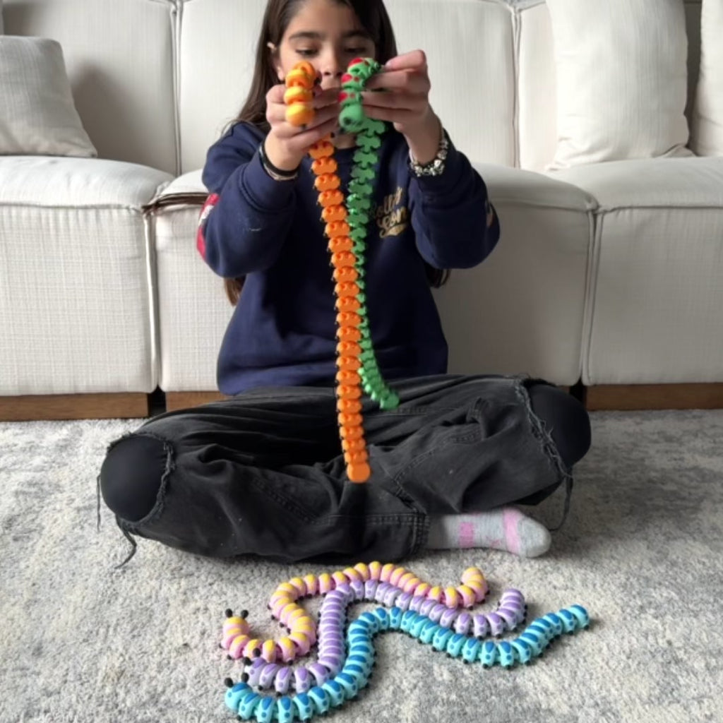 3D Printed Caterpillar Sensory Toy Flexi Animal
