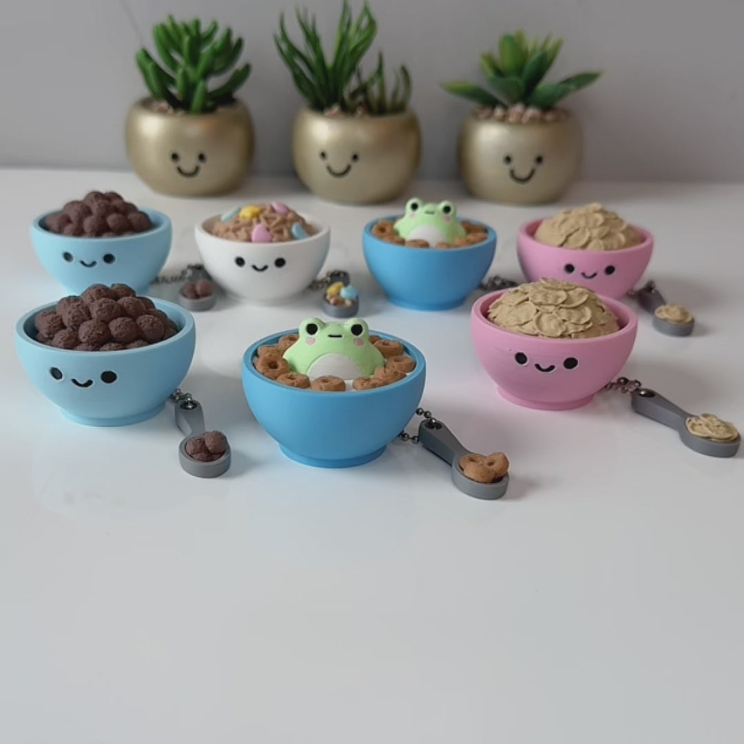 3D Printed Cute Cereal Bowl Fidget Clicker Toy